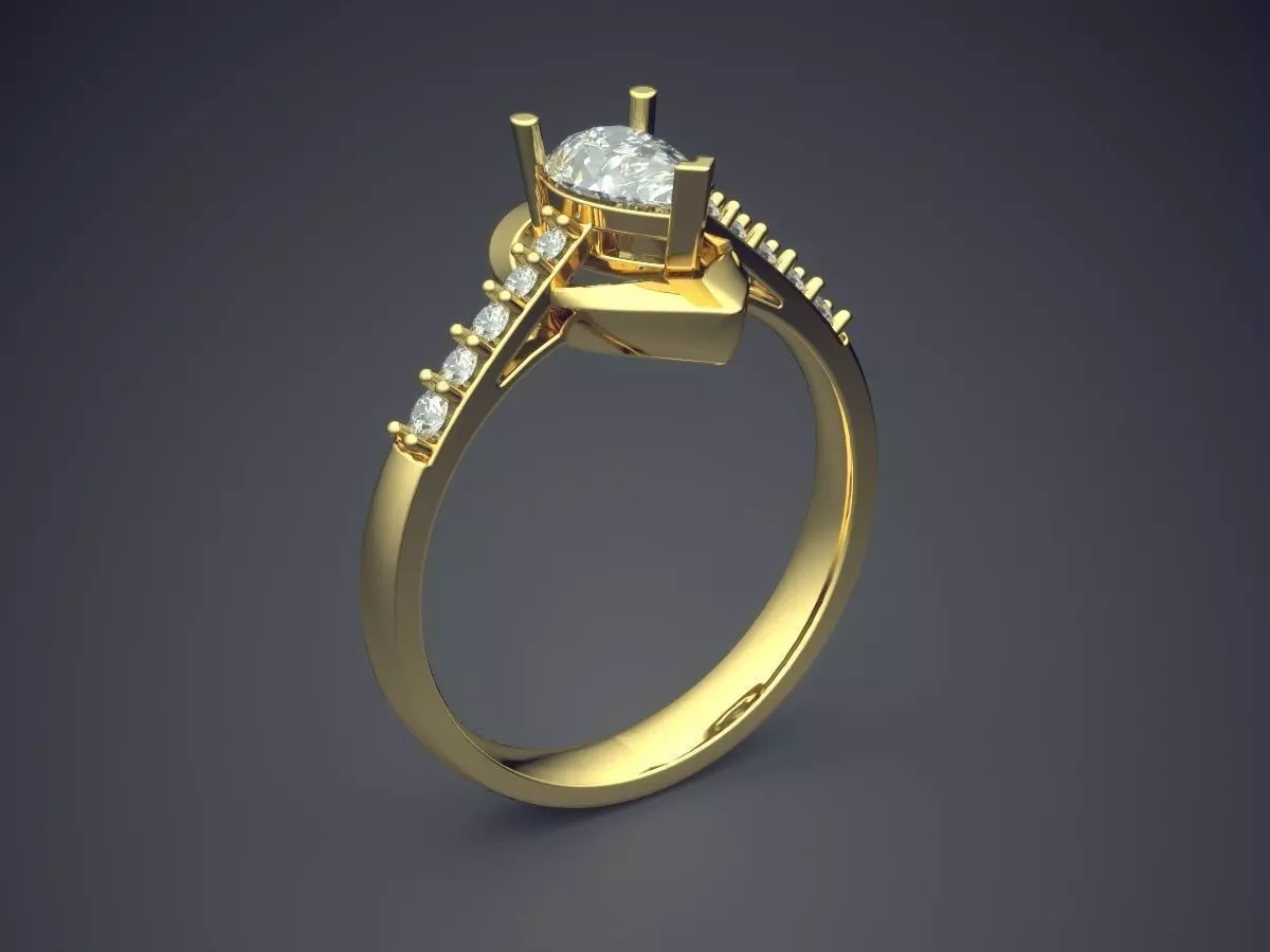 Ring With Diamonds CAD-6222 3D print model_0