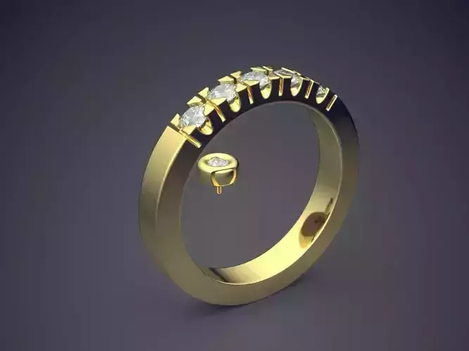 Ring With Small Diamonds CAD-6220