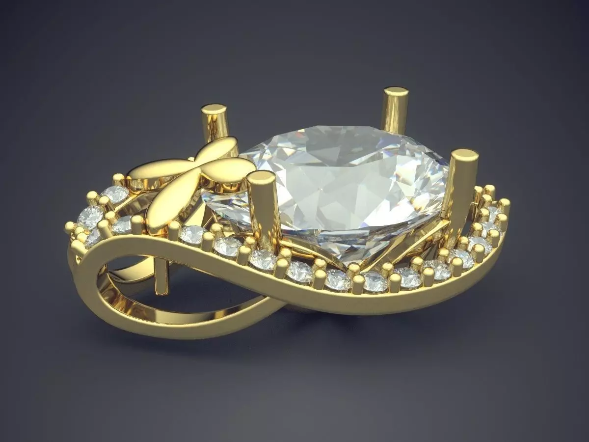 Pendant With Diamonds CAD-6221 3D print model_3