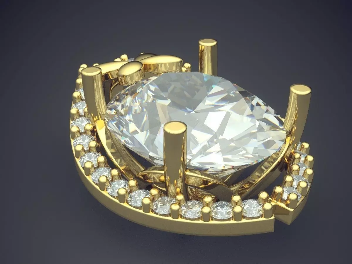 Pendant With Diamonds CAD-6221 3D print model_0