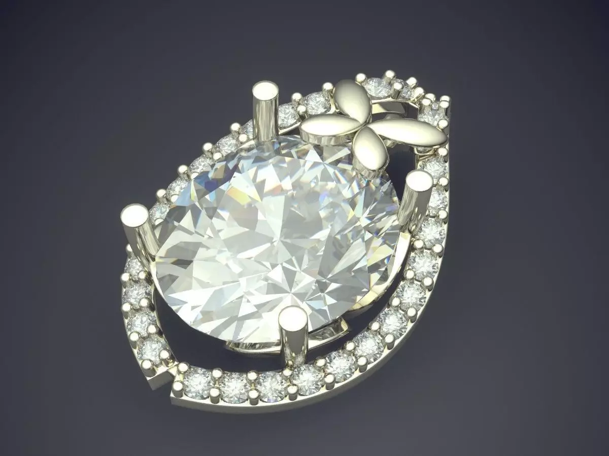 Pendant With Diamonds CAD-6221 3D print model_1