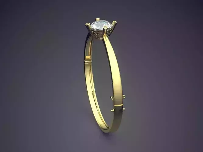Thin Ring With Diamond CAD-6218