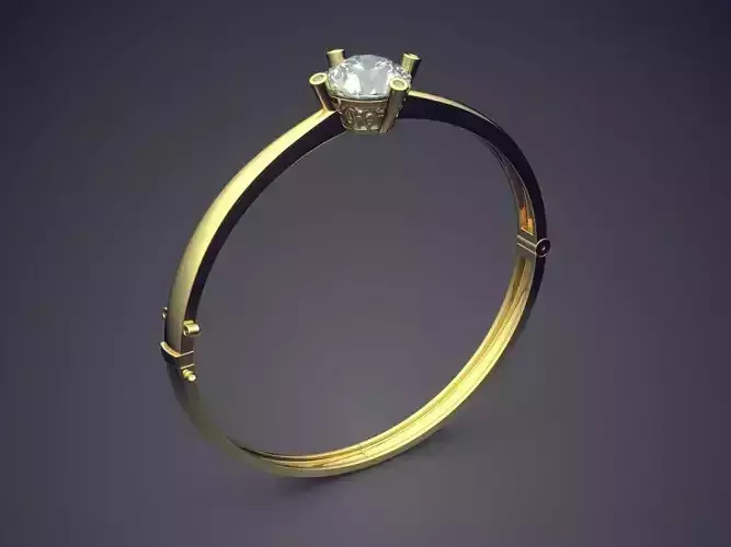 Thin Ring With Diamond CAD-6218 3D print model