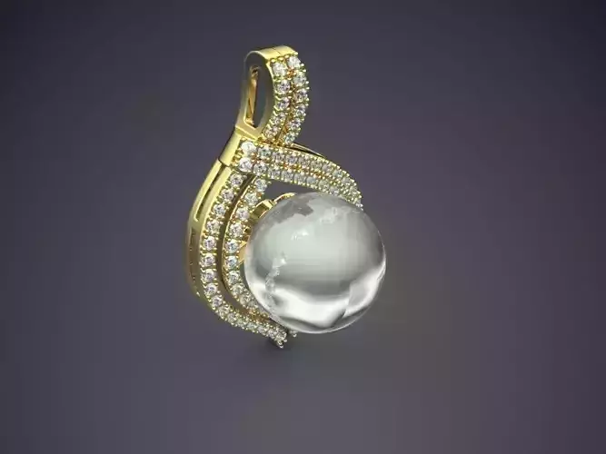 Pendant With Pearl And Diamonds CAD-6217