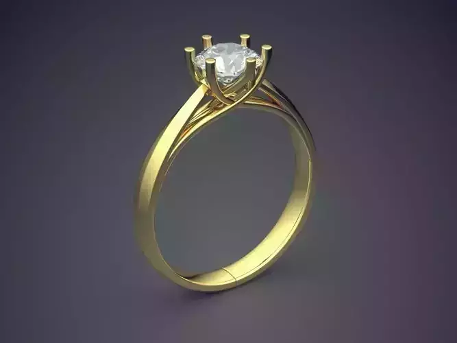 Engagement Ring With Gem CAD-6214