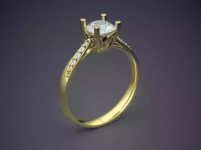 Ring With Diamonds CAD-6212 3D print model