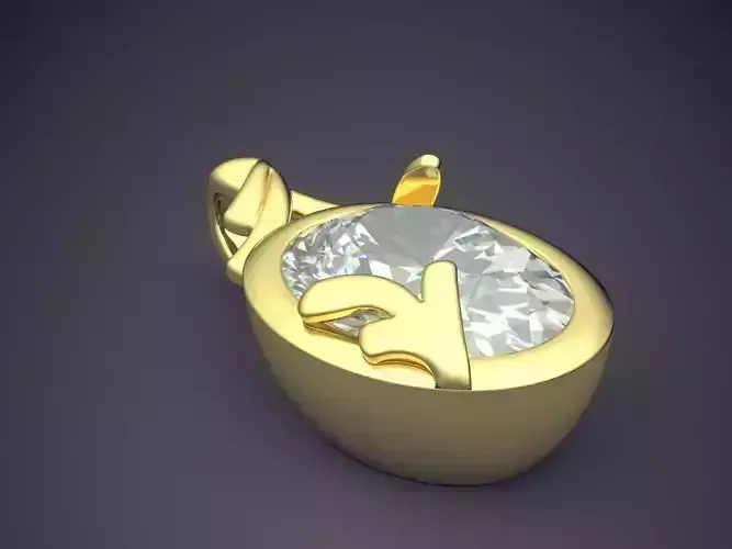 Pendant With Diamond CAD-6210 3D print model