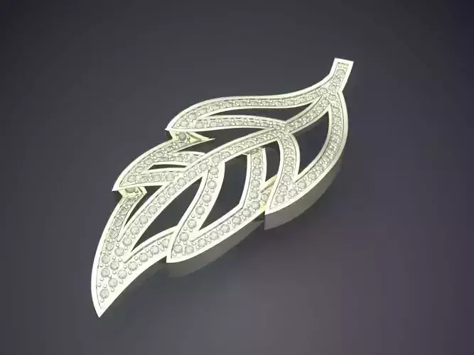 Leaf Shape Pendant With Diamonds CAD-6211