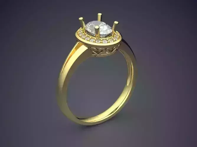 Ring With Diamonds CAD-6207 3D print model