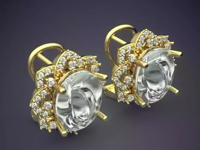 Earrings With Pearl And Diamonds CAD-6206