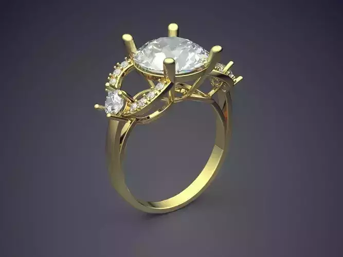 Ring With Diamonds CAD-6198 3D print model