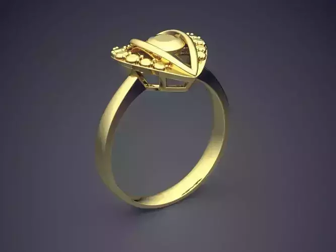 Heart-shaped Ring CAD-6194 3D print model