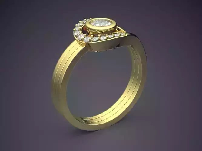 Ring With Diamonds CAD-6183 3D print model