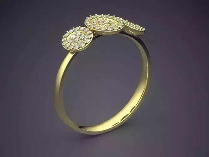 Engagement Ring With Small Diamonds CAD-6179