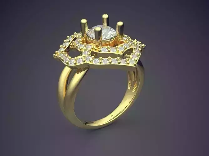 Ring With Diamonds CAD-6178
