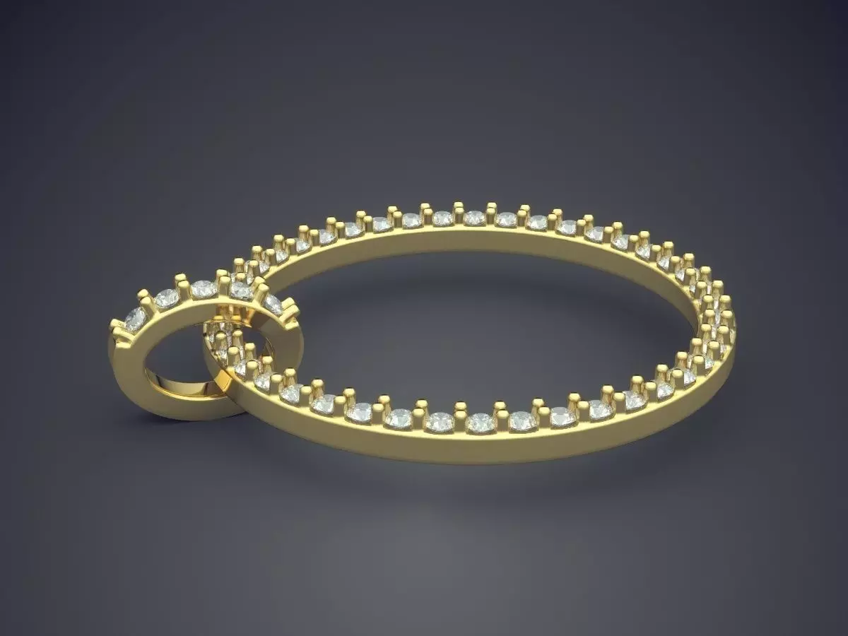 Pendant With Diamonds CAD-6173 3D print model_3