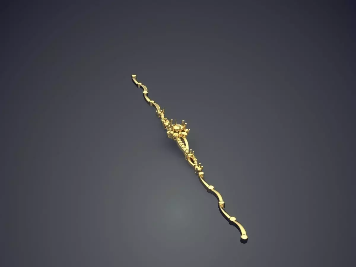 Thin Bracelet CAD-6156 3D print model_3