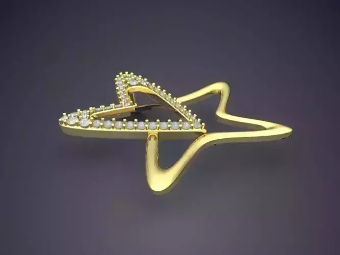 Star Shape Pendant With Diamonds CAD-6154