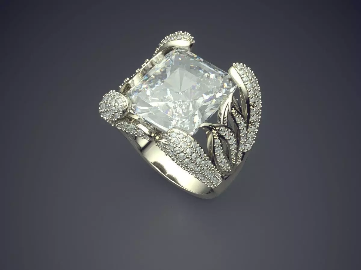 Ring With Diamonds CAD-6163 3D print model_1