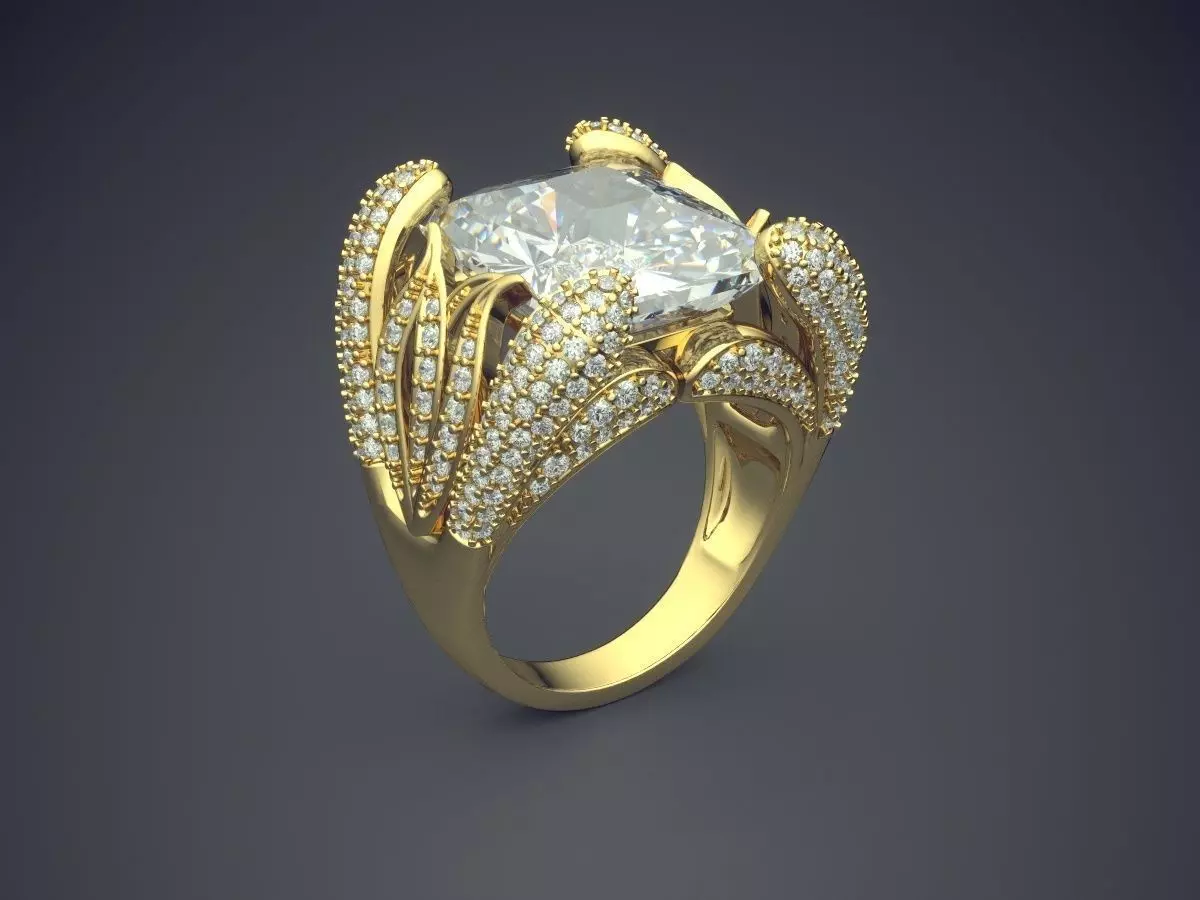 Ring With Diamonds CAD-6163 3D print model_0
