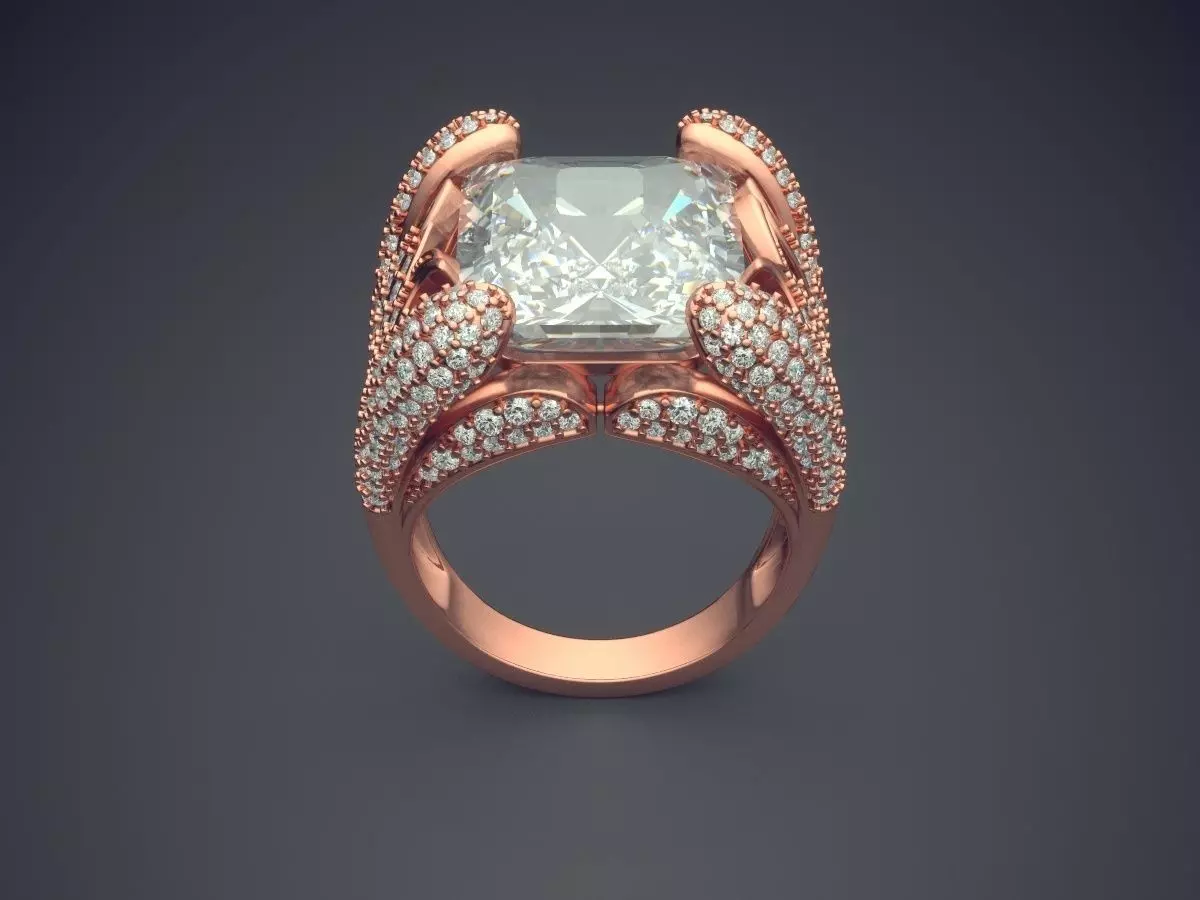 Ring With Diamonds CAD-6163 3D print model_2