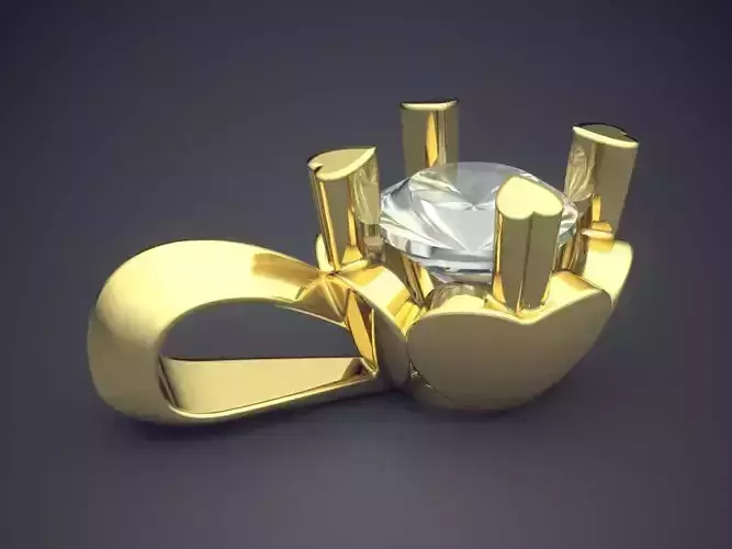 Pendant With Gem CAD-6148