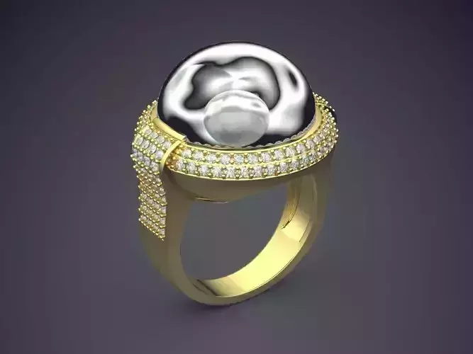 Ring With Diamonds CAD-6147 3D print model