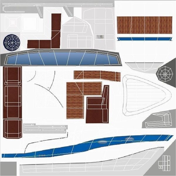 motor boat Low-poly 3D model_4