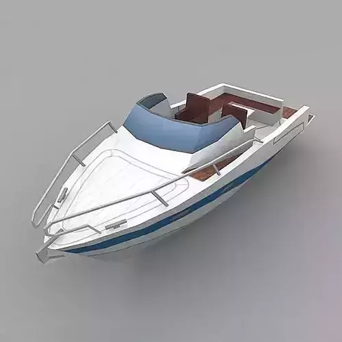 motor boat Low-poly 3D model