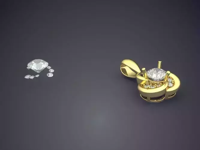 Pendant With Diamonds CAD-6144