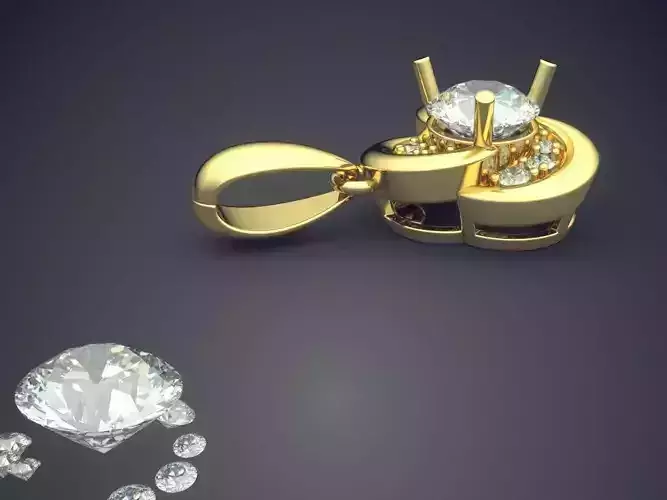 Pendant With Diamonds CAD-6144