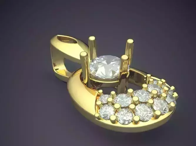 Pendant With Diamonds CAD-6139 3D print model