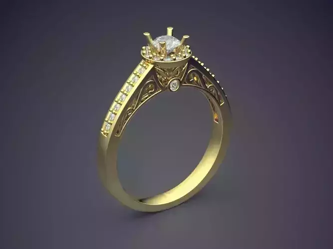 Ring With Diamonds CAD-6133 3D print model