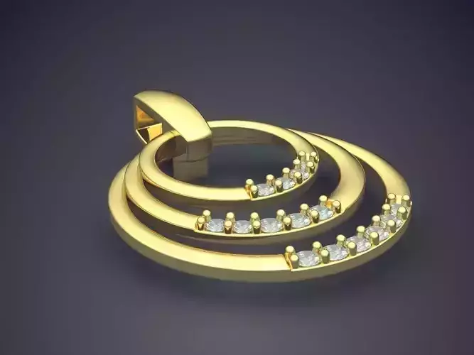 Pendant With Small Diamonds CAD-6121 3D print model