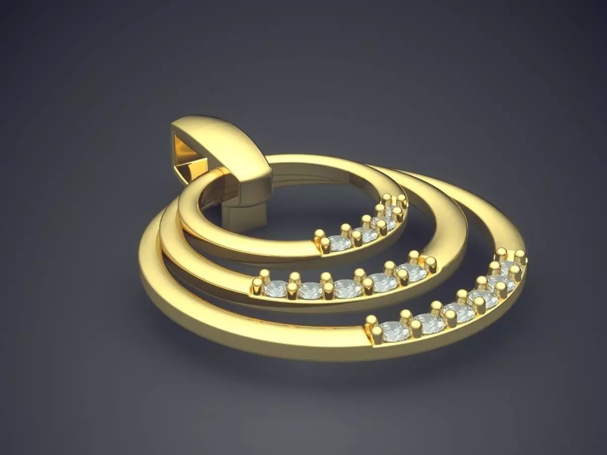 Pendant With Small Diamonds CAD-6121 3D print model_0