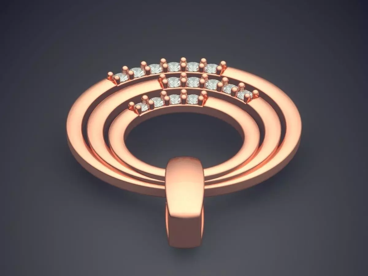 Pendant With Small Diamonds CAD-6121 3D print model_2