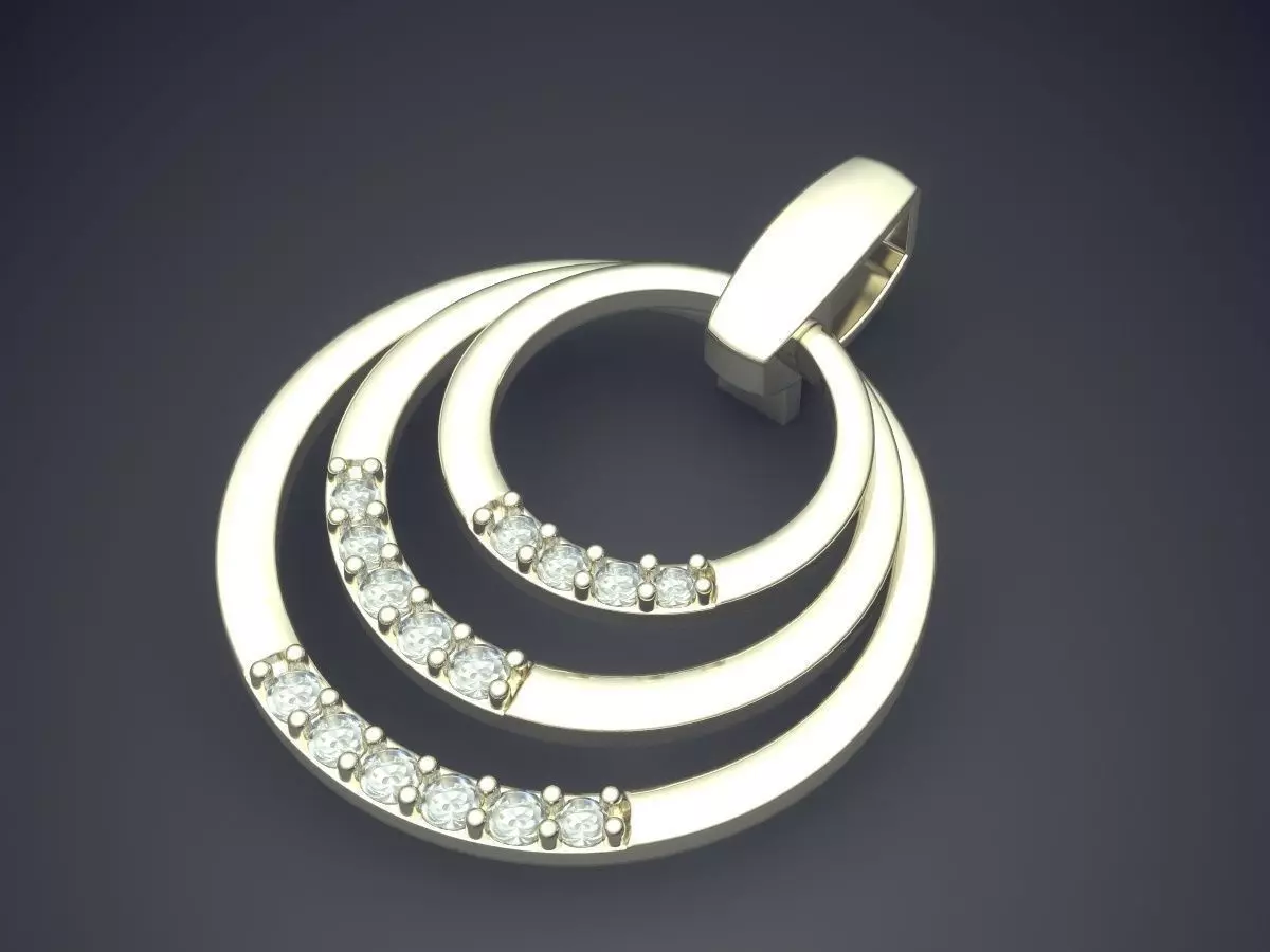 Pendant With Small Diamonds CAD-6121 3D print model_1