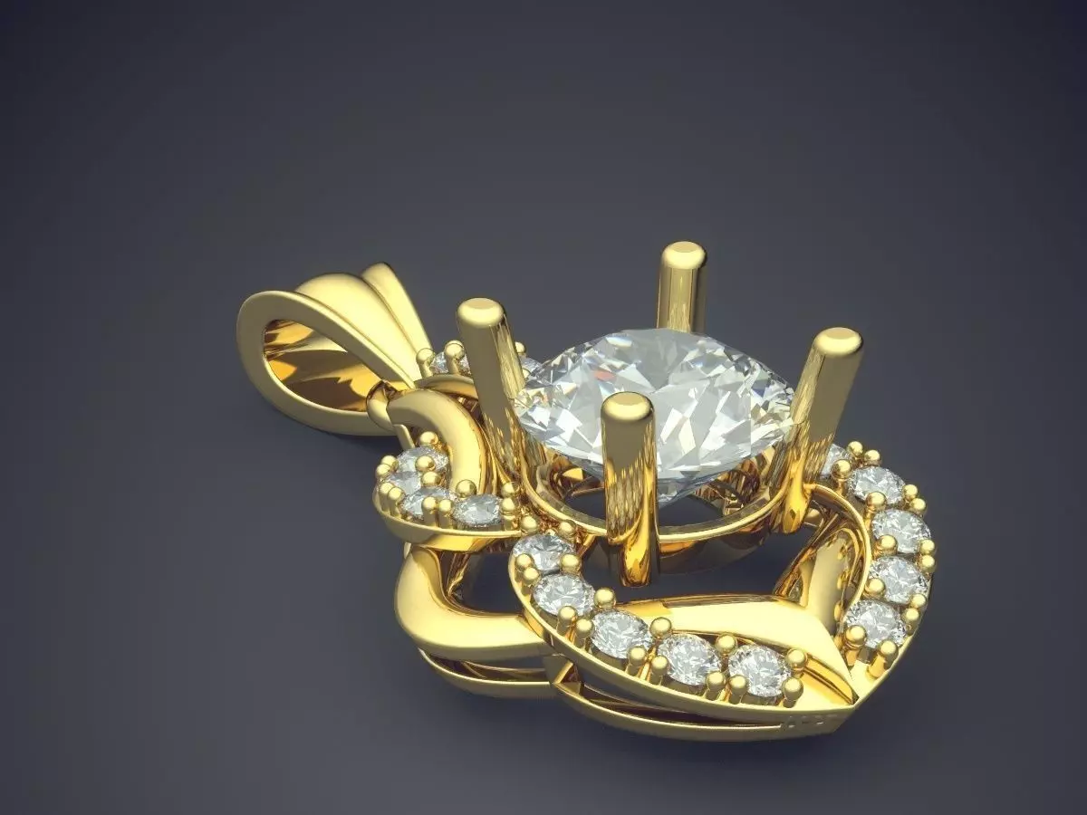 Pendant With Diamonds CAD-6108 3D print model_0