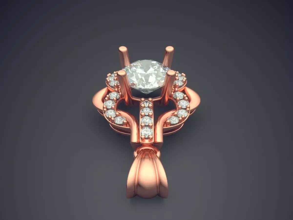 Pendant With Diamonds CAD-6108 3D print model_2