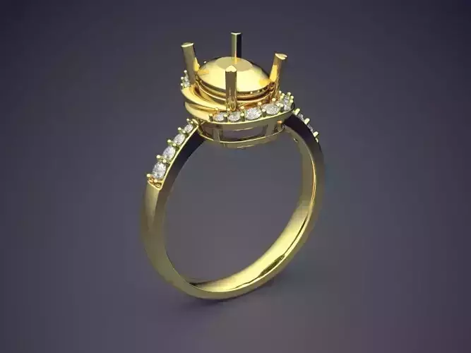 Ring With Diamonds CAD-6107 3D print model