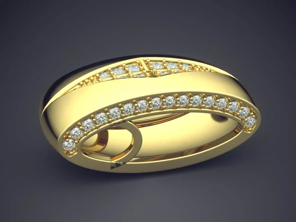 Pendant With Small Diamonds CAD-6104 3D print model_3