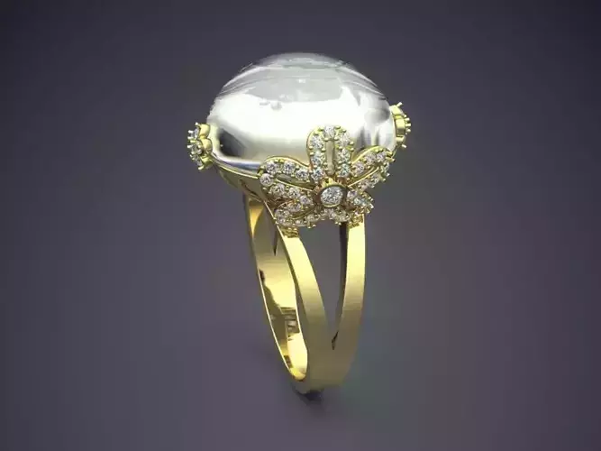 Ring With Pearl CAD-6105