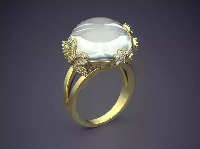 Ring With Pearl CAD-6105 3D print model