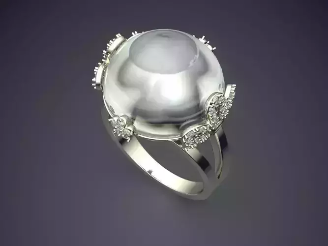 Ring With Pearl CAD-6105