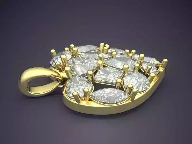 Heart Shape Pendant With Diamonds CAD-6102