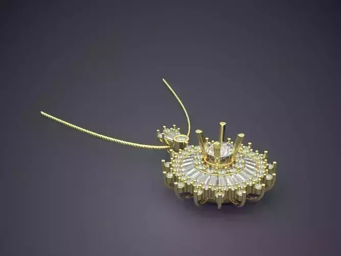 Pendant With Diamonds And Chain CAD-6100