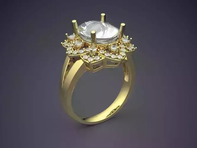 Ring With Diamonds CAD-6092 3D print model