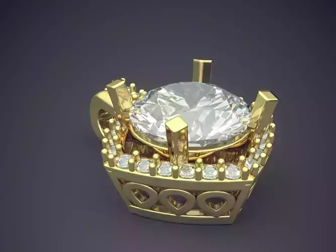 Luxurious Pendant With Diamonds CAD-6080 3D print model