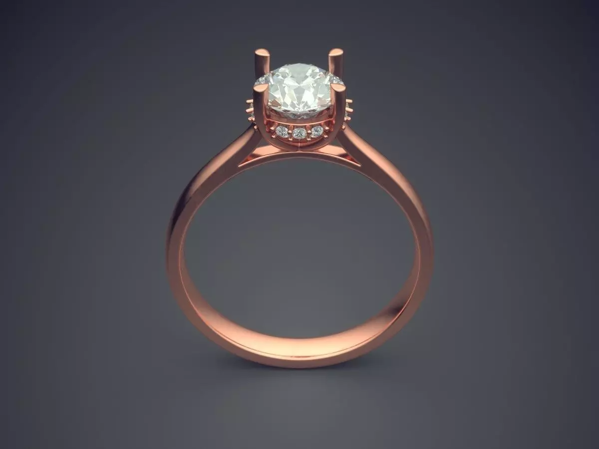 Ring With Diamond CAD-6076 3D print model_2