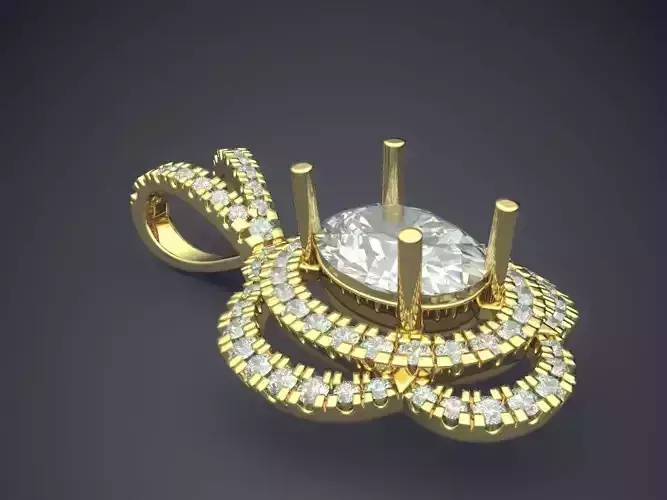 Pendant With Diamonds CAD-6071 3D print model
